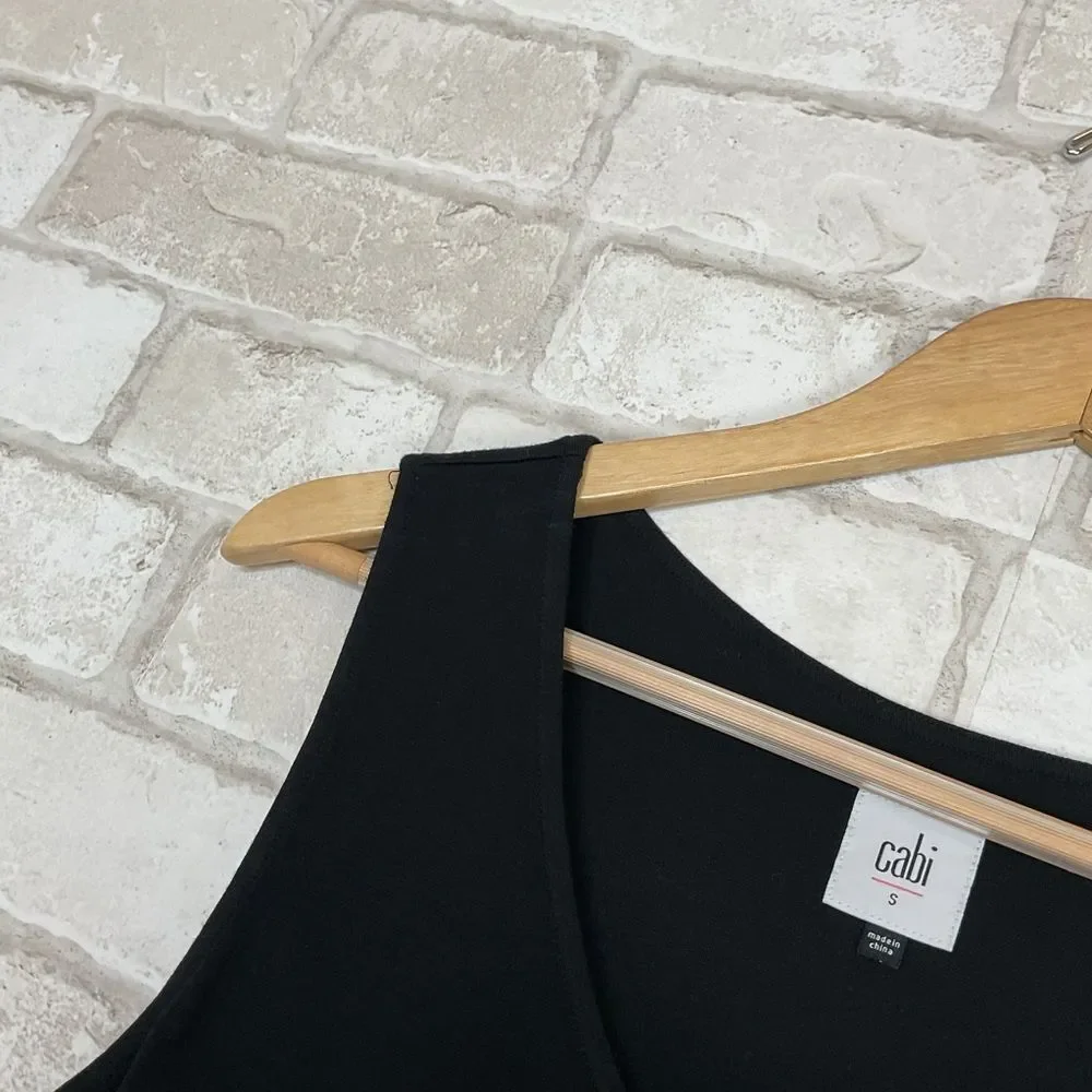 CAbi Beyond Tee Black Sleeveless Tunic Top Size S